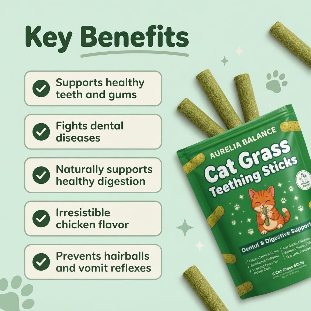 Cat Grass Teething Sticks